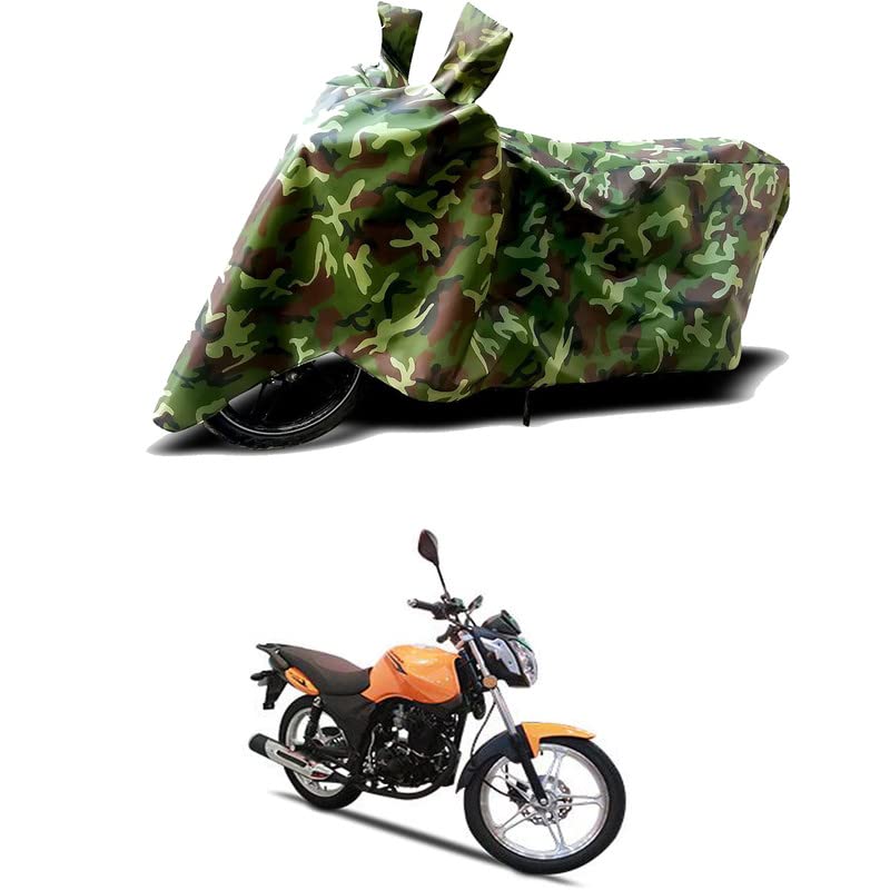 Image of 100% Water Resistant Bike Scooty Two Wheeler Body Cover Compatible for Aftek Skipper AF-125 /UV-Rays /Heat Protection /Birds Dropping /Scratchproof /Dust Proof /Waterproof /All Varient[Green MJ]