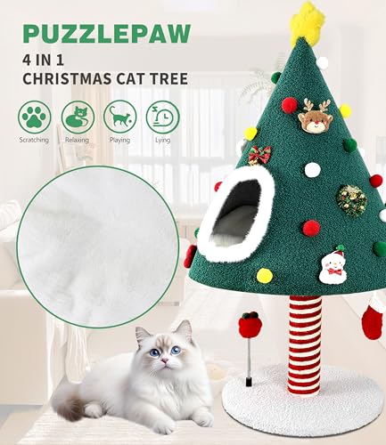 Árbol de Navidad para Gatos con Rascador y Casa miniatura 4