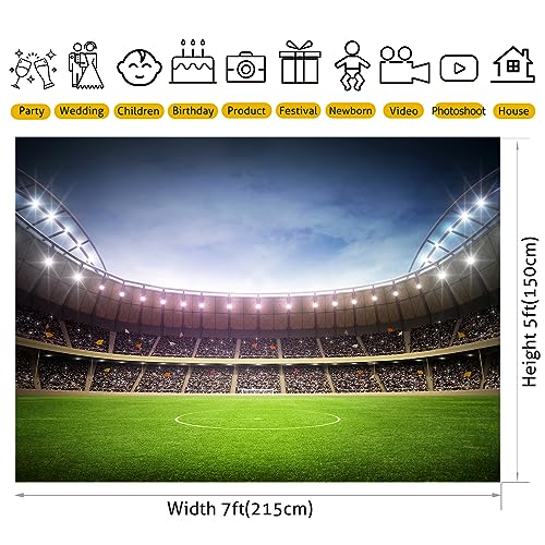 Fondo fotográfico campo de fútbol 7x5 ft miniatura 2