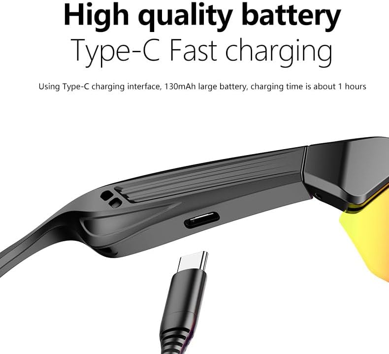 Smart Bluetooth Glasses for Men & Women, Polarized Sunglasses with Open Ear Bluetooth Speaker & Built-in Mic, UV Protection Sports Glasses for Cycling, Running, Outdoor Activities - Image 4