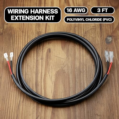 Image of MADCATZ 2PCS 16 AWG 3 Feet Wiring Harness Extension Kit for LED Light Bar, Work Light, Off Road Lights, Fog Light, Boat Lighting - Plug & Play Wire Cable, Black (2 Packs)