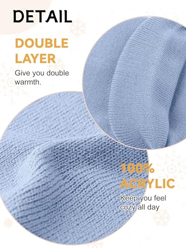 Glooarm 3 Pack Toddler Beanie Kids Beanie Winter Hats Knit Ribbed Boys Girls Beanies Warm Cuffed Caps2