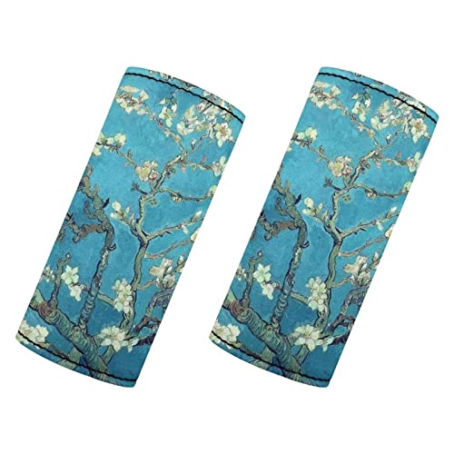 BYCHECAR Van Gogh Gepäckgriff-Abdeckung für Koffergriffe, Kirschblüte, Neopren, Trolley-Koffer, Griffabdeckung, Türgriff-Schutzhülle, 2 Stück
