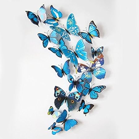 Download Buy Rkpm Homes 3d Butterfly Wall Stickers Blue 12 Pcs Magnetic Online At Low Prices In India Amazon In