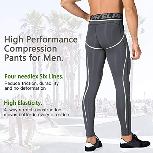 Queerier Calça de compressão masculina atlética leggings com bolsos, corrida, treino, ioga, camada d