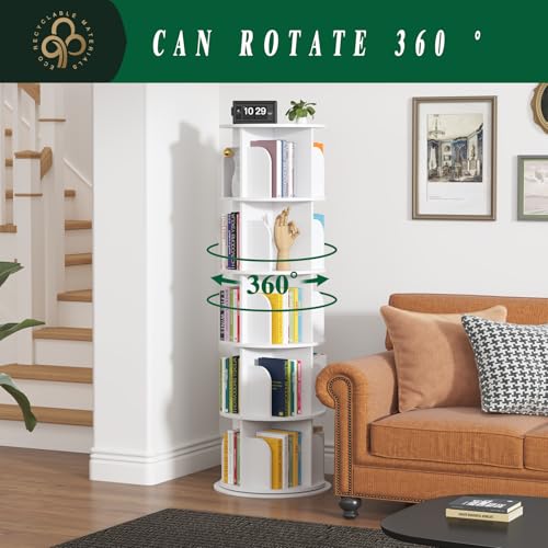 Revolving 5-Tier Bookshelf for Smart Storage Solutions - Image 3