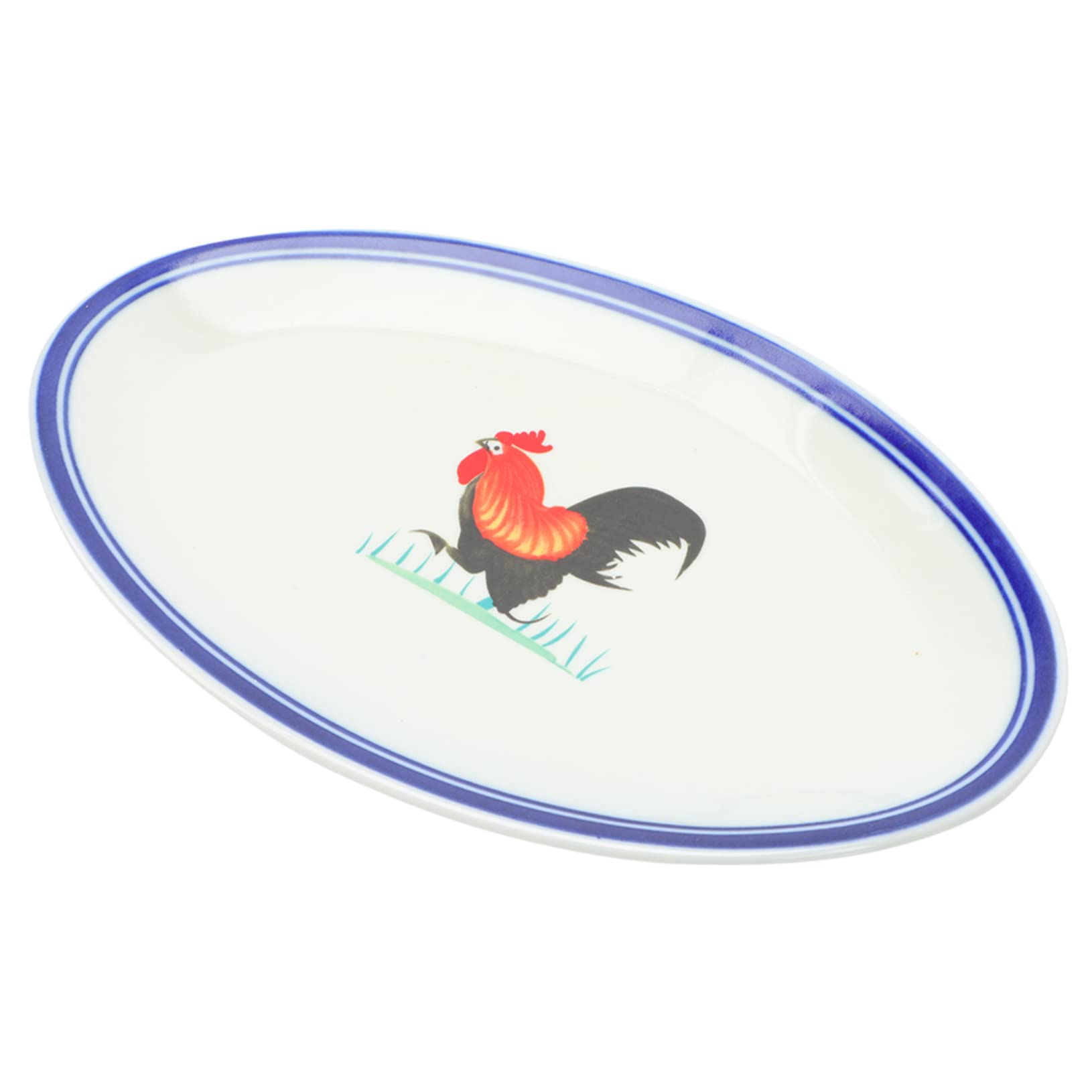 BRIGHTFUFU Rooster Fish Plate Creative Holder Enamel Steamed Dish Dinnerware Multi-purpose Easy to Clean