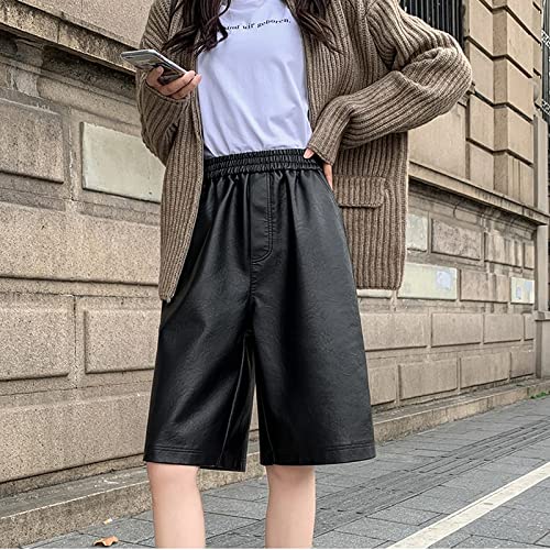 Short simili cuir coupe ample pour gommer les formes avec style