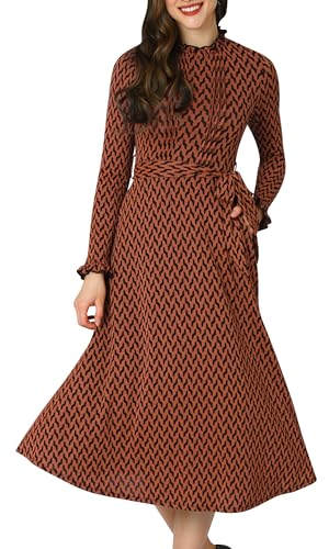 Image of KOH KOH Womens Long Sleeve Semi Formal Work Elegant Pockets Mini Midi Dress