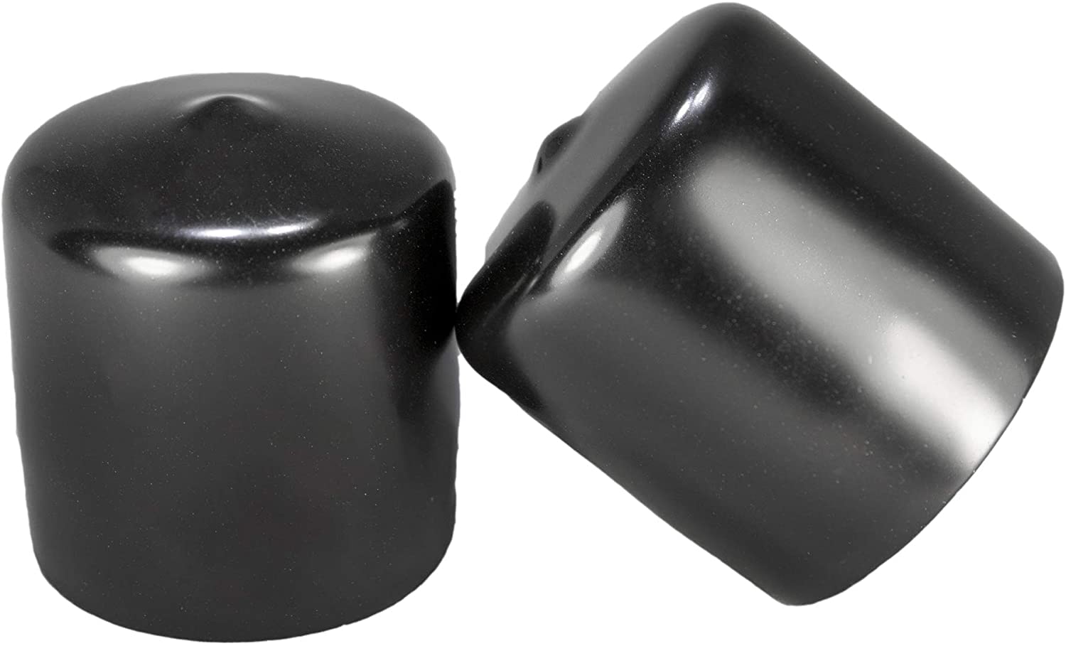 Made in USA Prescott Plastics 1 5/8" - 1.625" Inch Round Vinyl Plug Insert (50 Pack), Black Tall Rubber Flexible End Cap for Metal Tubing, Fence,