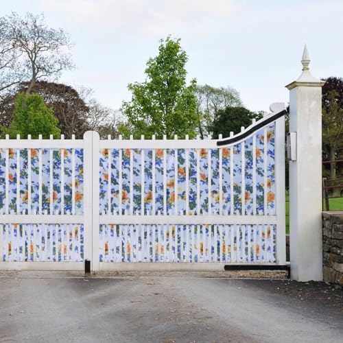 Image of MAHIRA Polypropylene Gate Sheet Car Parking Sheet | Grill Sheet | Gate Covering Sheet | Balcony Safety Sheet | Privacy Sheet, Multicolor Flower Printed Design UV Resistant (3 feet x 20 feet)