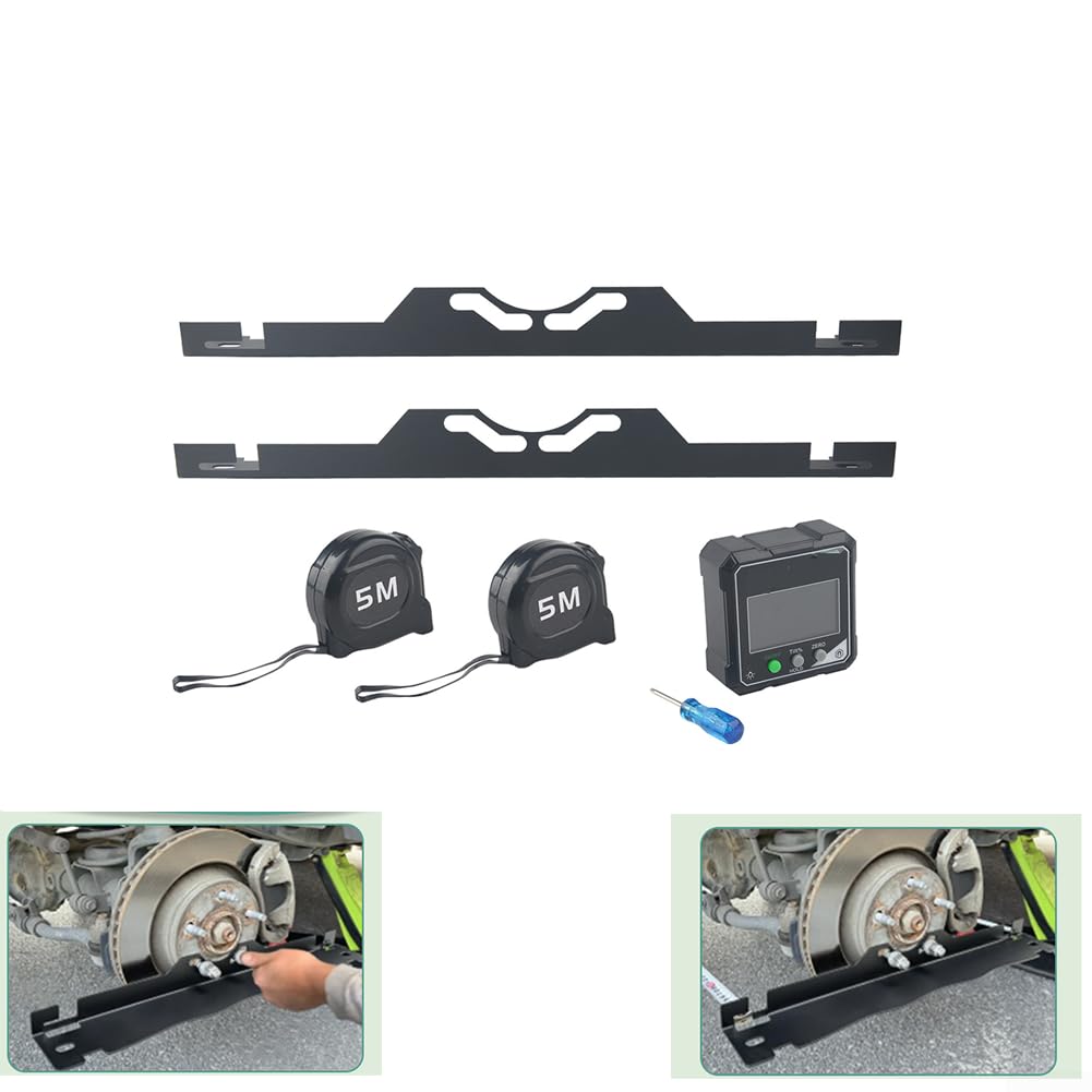 Kit portatile per allineamento ruote con inclinometro digitale per auto, camion, SUV, set di puntali in acciaio inox, 60 x 6 cm