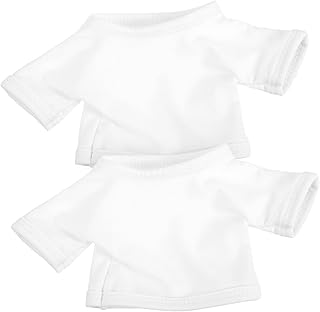 BETOOKY 2 Pçs Roupas De Boneca Roupas Brancas Camisa Branca Para Meninas Roupas De Graduação Roupas De Urso Roupas Básicas De Boneca Roupas De Sublimação De Pelúcia Camisas De Urso