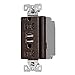 Cooper Wiring TR7755RB-K-L Combination USB Charger With TR Duplex Receptacle, Wire Leads, 12 - 14 AWG, 125 VAC, 15 A