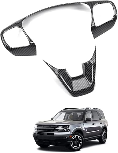 Autorder Ajuste personalizado para accesorios Ford Bronco Sport (CX430) 2021 2022 2023 2024 2025 Cubierta de fibra de carbono para panel de volante,