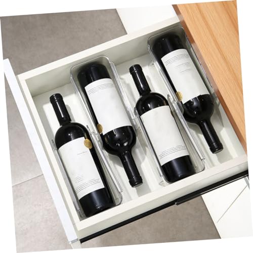 Soporte para botellas de vino de 4 piezas blanco PET miniatura 6