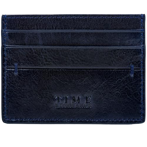 Image of Time Resistance Credit Card Case - Leather Business Card Holder - Italian Handmade Card Organizer