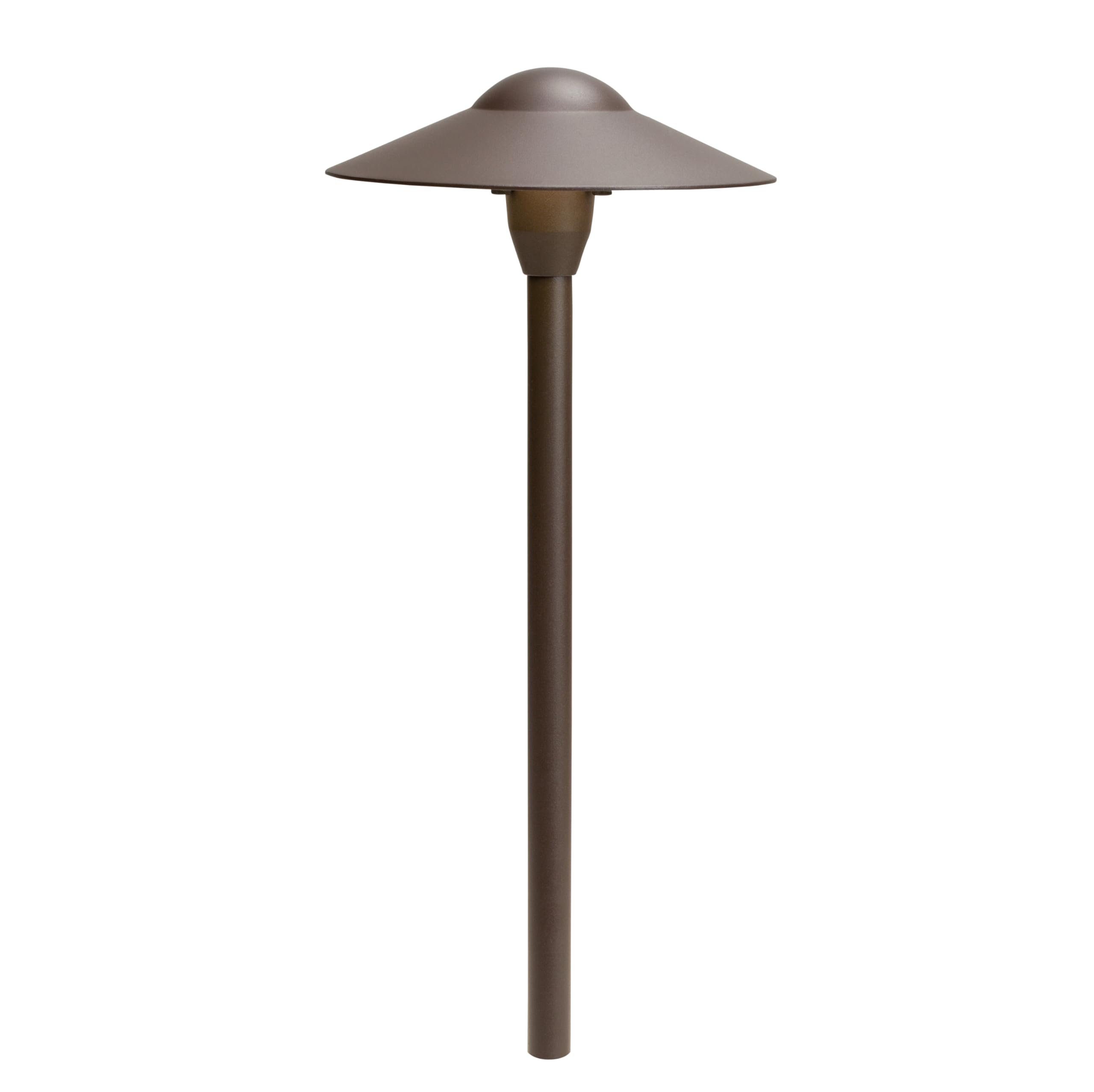 8" Outdoor LED Path Light in Textured Architectural Bronze , 12V Adjustable Exterior Dome Light, (8.25" W x 21" H), 15310AZT