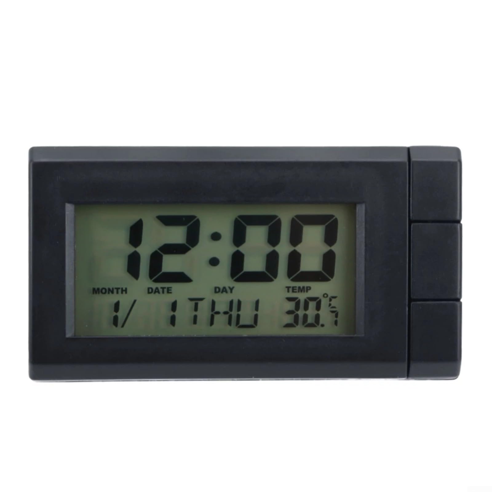 Horloge numérique LCD pour voiture avec affichage de la date et de la température, montre électronique de tableau de bord pour intérieur de voiture, ABS