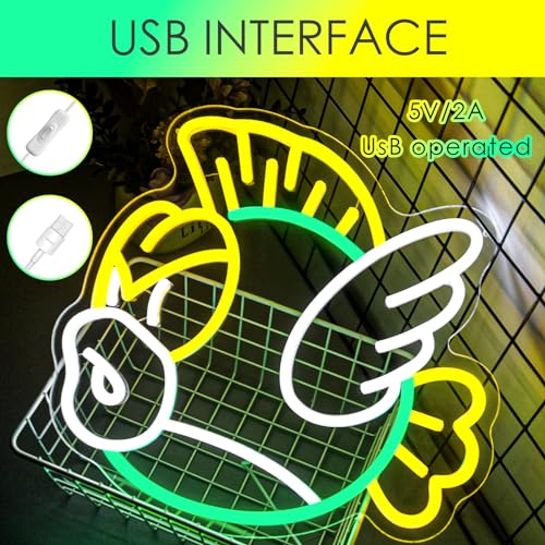 Image of Fish Neon Sign Led Light Up Sign For Gamer Bedroom Decor Hanging Wall Art Decor Teen Kid Birthday Gift Living Room Boys