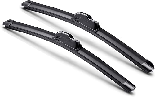 ICBEAMER - Escobillas limpiaparabrisas para automóvil, sin soporte, con gancho en U o en J, para todas las temporadas