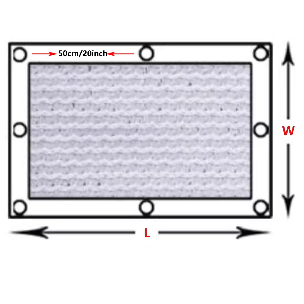 Copertura per protezione dal vento e dai raggi UV, resistente alle intemperie, con occhielli, fascette stringicavo in nylon, colore bianco, 85 x 450 cm, ideale per spazi esterni ed eventi