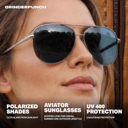 Image of grinderPUNCH XL XXL Aviator Sunglasses Men Big Head Oversized Polarized