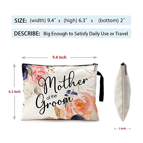 ZHANTUONE Mother of the Groom Funny Cosmetic Bag, for Travel Toiletry Zipper Storage Pouch Makeup Bag, Wedding Engagement, Present for Mother Women, Wedding Gifts for mom friend coworker Sister BFF4