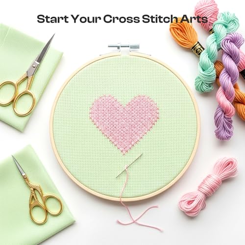 Image of Caydo Large Aida Cloth, 14 Count Light Green Cross Stitch Fabric for Craft Embroidery, Handmade Needlework, DIY Handicrafts(28x19 inch)