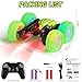 28°C Remote Control Car for Boys Girls 3-12, Birthday Toy for Kids Age 4 5 6 7 8, 360° Flips Double-Side RC Stunt Cars with Headlight Wheel Light (Green)