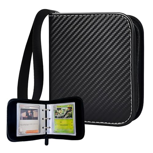 1 Pocket Black Mini Pokemon Binder,Card Album with Removable Sleeves for 80 Cards in 2.7X...