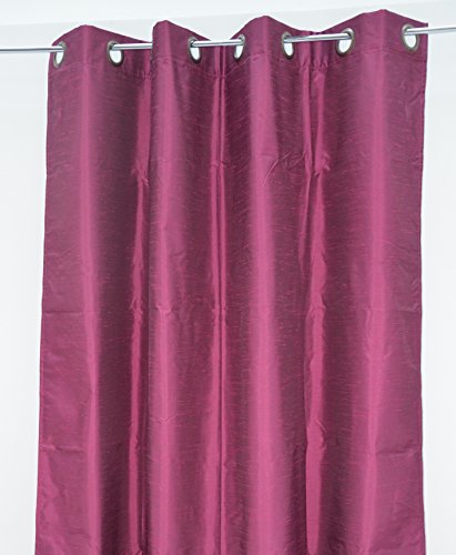 Homemaison Rideau Occultant à Aspect Soie, Polyester, Framboise, 250x140 cm