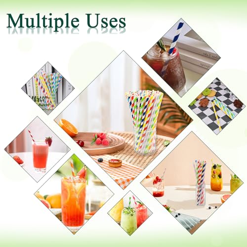 200 Pitillos de Papel KTOJOY Multicolor 8.26 Pulgadas miniatura 4