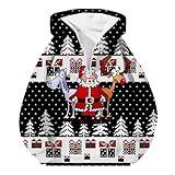 Sudadera con capucha de Navidad para hombre con cremallera, sudadera con capucha de Navidad para hombre, diseño navideño, suéter con capucha y bolsillos, informal, Navidad, sudadera con capucha, Negro