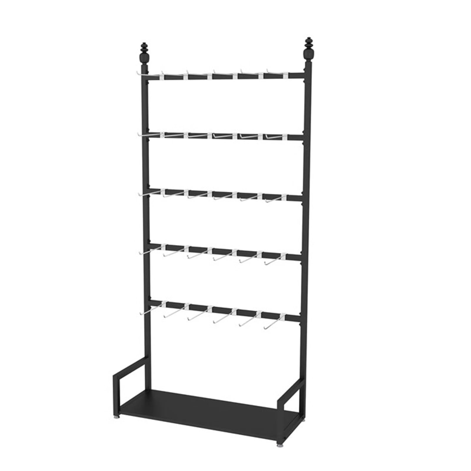 Espositore per scarpe con ganci Ripiani in metallo autoportanti per negozi di abbigliamento Versatile Sock Retail Showroom Fixture per un merchandising efficace
