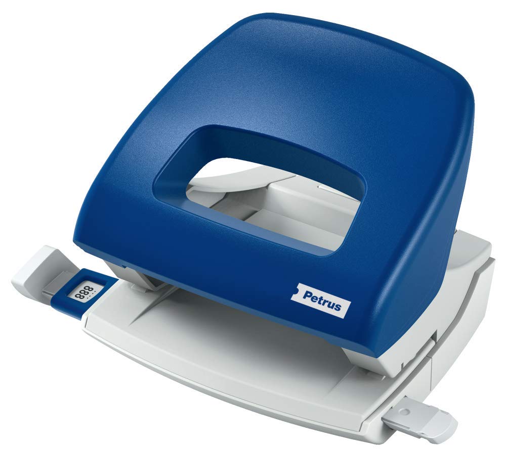 Petrus Small Hole Punch 16 Sheets, Blue, Compact, Model 80 623346