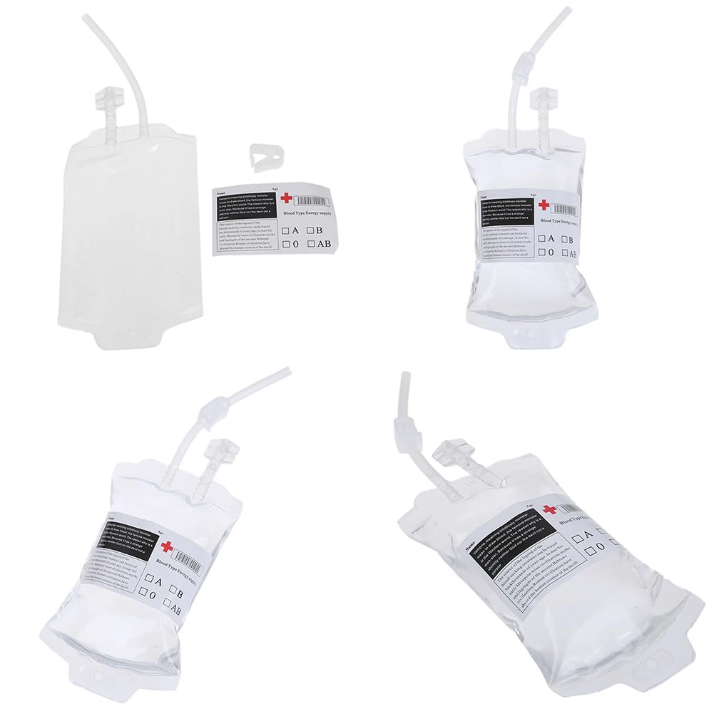 Sacchetti Bevanda Halloween A Forma Di Sacca Di Sangue - 5 Pezzi Riutilizzabili Da 350ml