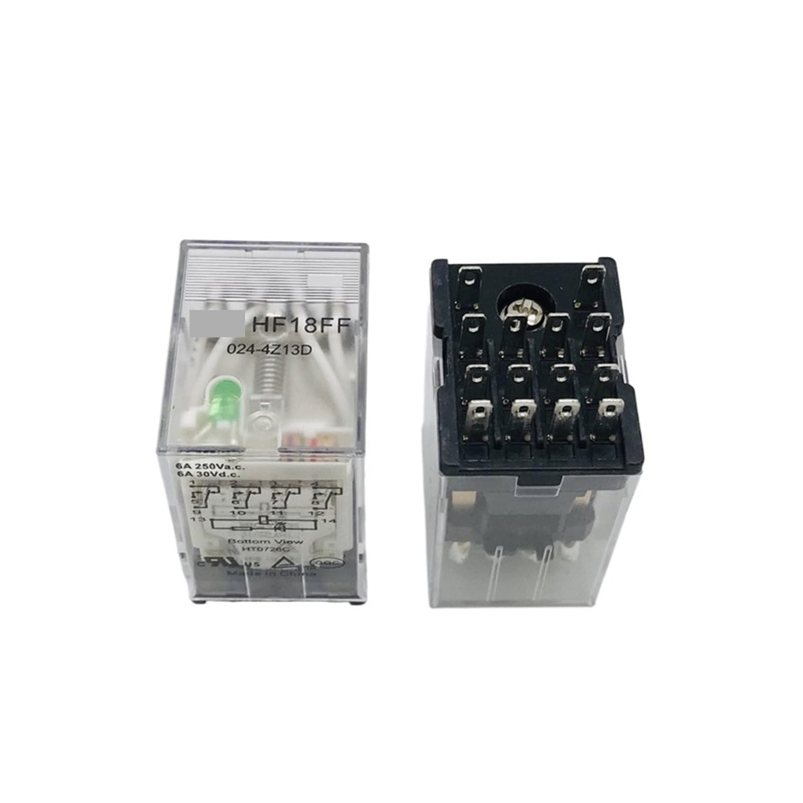Hf18ff-024-4z13d Four switch 14-pin 6A250VAC plug-in relay with lamp 24V ZMBMNNWQ