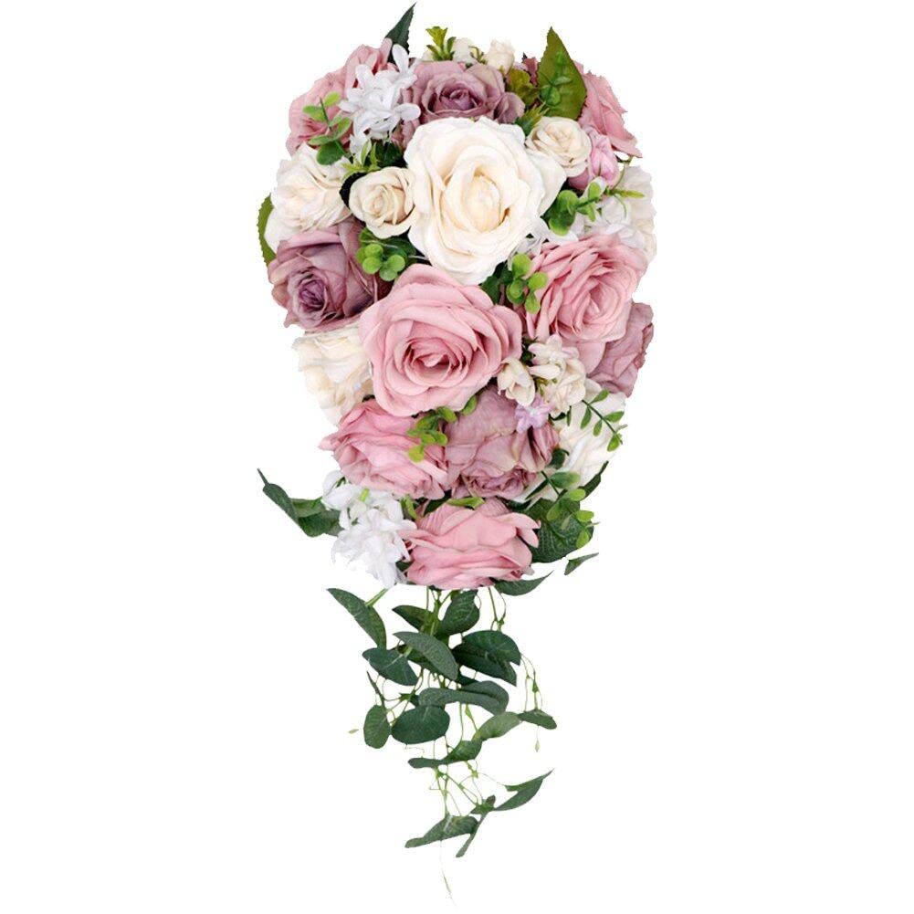 Bouquet de mariée fait main en roses artificielles haut de gamme pour demoiselle d'honneur