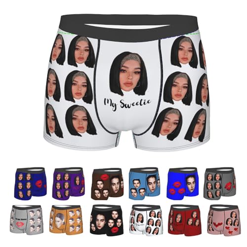 Custom Boxer Briefs for men with Face Photo, Customized Face Mens Boxer Briefs Personalized Underpants