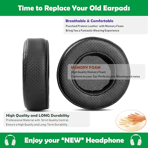 Almohadillas para auriculares de cuero proteínico perforado, reemplazo para Superlux HD681EVO, HD660, HD668B, HD669, HD662, HD662B, HD662F miniatura 5