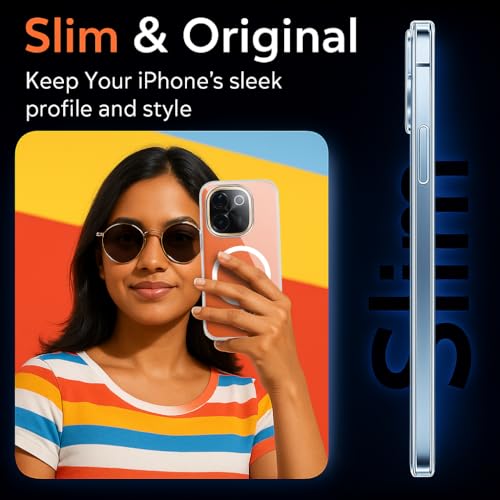 Image of Jkobi Lifetime Anti-Yellow MagSafe Compatible Clear Back Cover Case for Vivo iQOO Z9s Pro (Sleek Hard Crystal | Shockproof and Camera Protection)