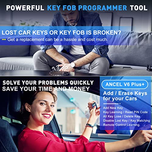 ANCEL V6 Plus+ OBD2 Scanner Diagnostic Tool Key Fob Programmer, All System Bluetooth Bidirectional Scan Tool with 25+ Services ABS/TPMS/EPB/IMMO/DPF/Battery/Oil Reset, Car Code Reader for All Vehicle
