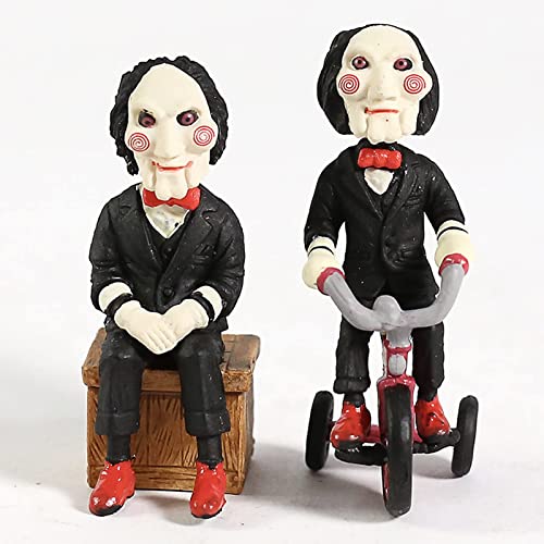 Ujay Horror Movie Model Toys,Mini Horror Movie Merchandise ,Classic Horror Film Saw Billy Jigsaw Figure With Bike Box Phone Bag Key Chain Figurine Doll,Great Horror Gift For Halloween #TOP2