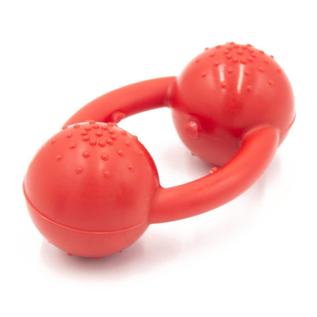 Alpha - Chew - Juguete de goma resistente para perros de tira y afloja para mascotas, elige tu color, 6 pulgadas de largo x 2.5 pulgadas de ancho x 3.5 pulgadas de alto (rojo)