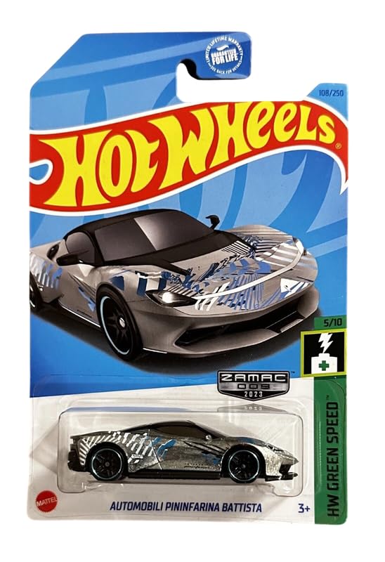 Image of Hot Wheels Automobili Pininfarina Battista HW Green Speed Ages 3 and Up 108 /250 (Grey)