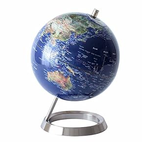 地球儀 英語表記タイプ 英字 ネイビーブルー 楽天市場】卓上地球儀 球径約13cm 回る まわる 世界地図 英語