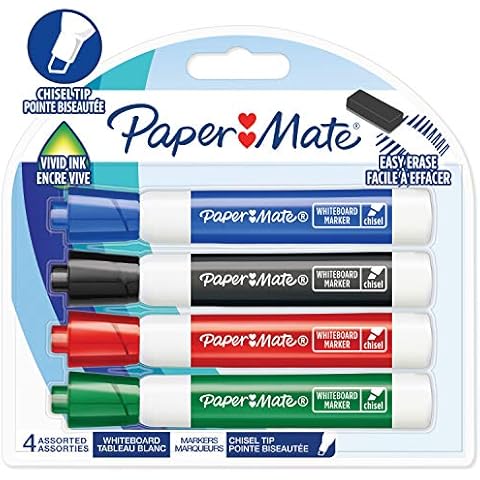 Rotuladores para pizarra blanca Paper Mate de punta biselada y colores surtidos Cover