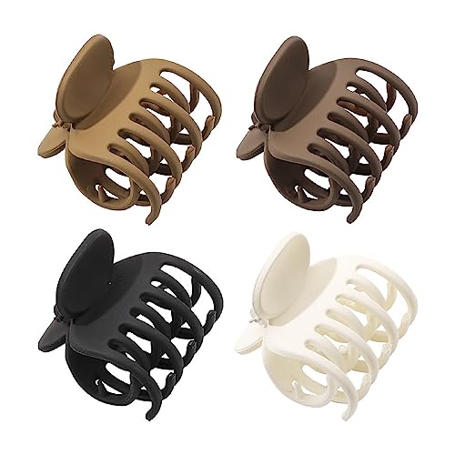 DULSPUE 4 pinzas para el pelo de garras medianas para mujeres y niñas, pinzas para el cabello fino para mujer, antideslizantes, pinzas para el cabello grueso, clip de mandíbula de doble fila