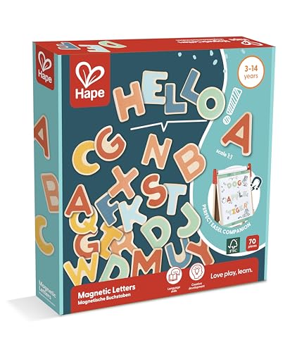 Hape Letras Magnéticas- 70 Piezas para Aprender y Jugar con Palabras